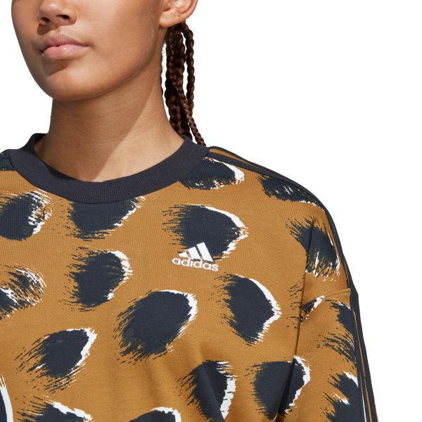 adidas Essentials 3 Stripes Animal Print Dames Sweater